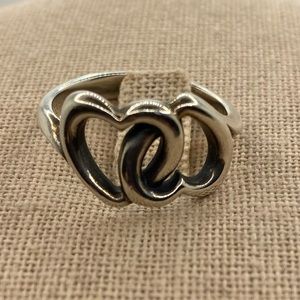 James Avery Sterling Linked Hearts Ring Size 8 1/2